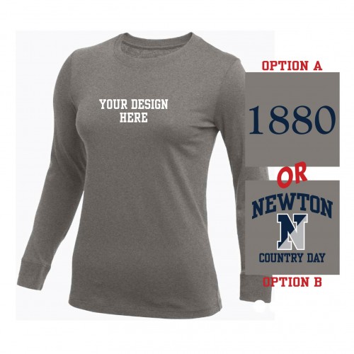 Nike Women's L/S Cotton Tee (D. Grey)